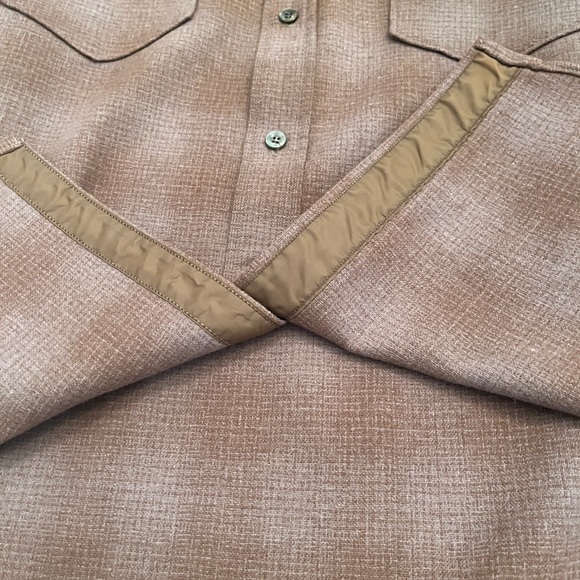 Vintage Pendleton Mills Virgin Wool Brown Button Down Shirt, Men's 15-1/2 - Picture 3 of 14